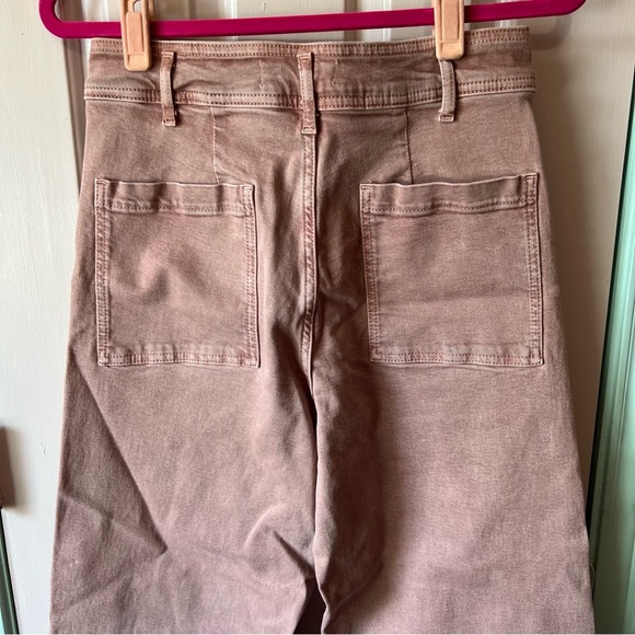Zara Blush Pink Wide Leg Jeans Size 10 - Picture 6 of 7
